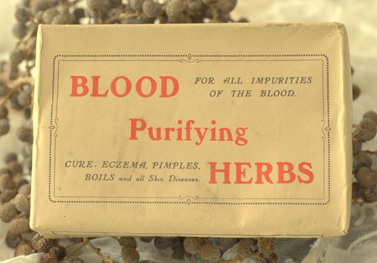 vintage verpakking medicinale kruiden