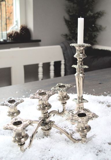 Picture of SINGLE OR MULTIPLE SILVERED ENGLISH CANDLE