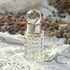 brocante kristallen parfumflesje met zilver halsje