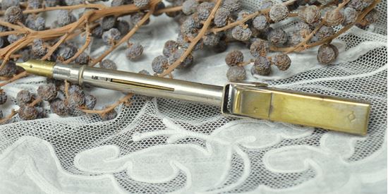 Picture of VINTAGE METAL FOUNTAIN PEN / FILLER PENCIL AND STAMP