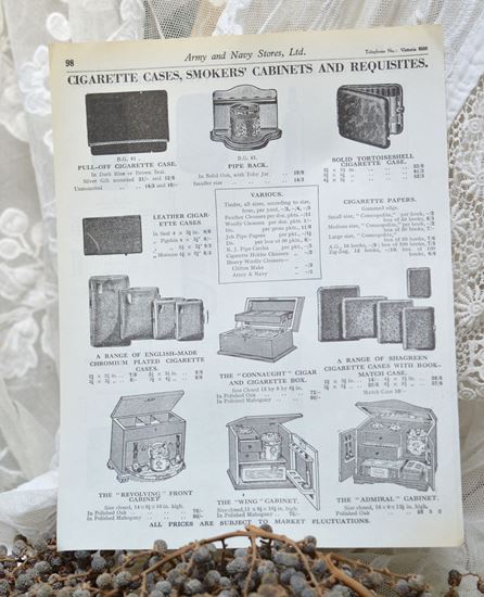 Picture of VINTAGE PAGE FROM A CATALOG OF A DEPARTMENT STORE WITH SMOKING GOODS