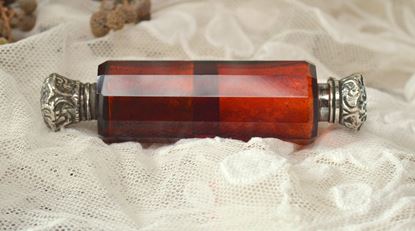 antieke rood kristallen dubbele parfumfles