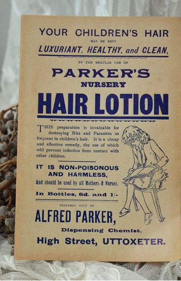 oude reclamefolder voor haar lotion tegen luizen