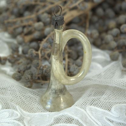 vintage  trompet kerstboomhanger