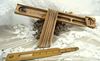 vintage houten pennendoos met lineaal