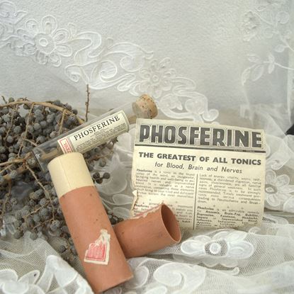 vintage lege verpakking phosferine
