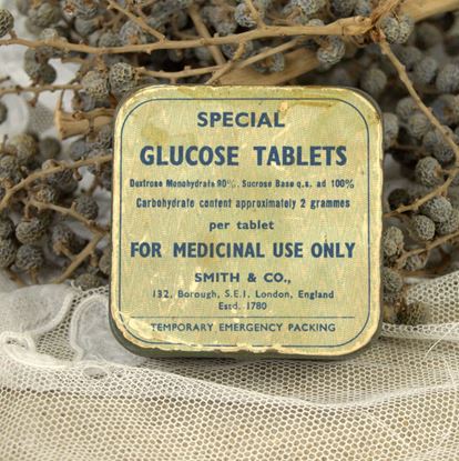 vintage  leeg blikje glucose tabletten