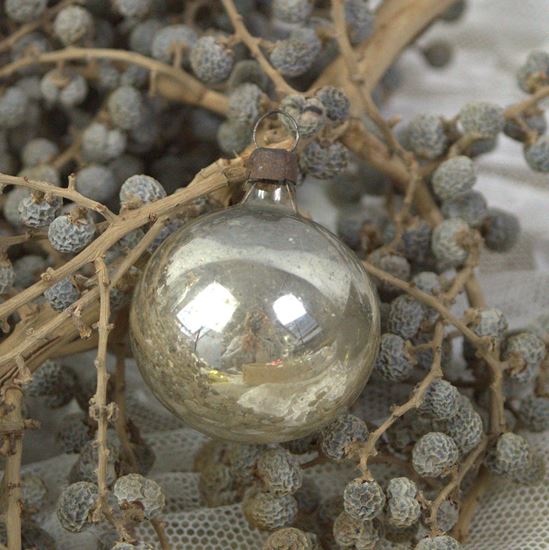 vintage zilveren kerstballetje