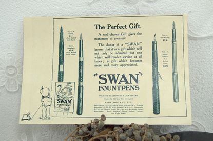 vintage advertentie swan vulpennen