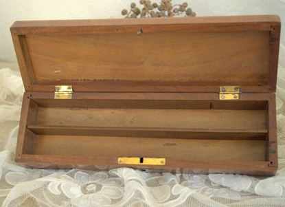 vintage houten pennendoos